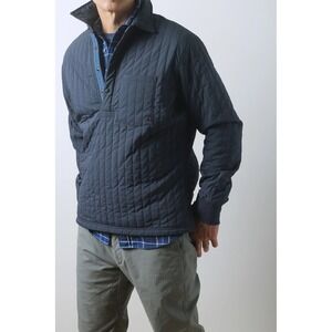 Relwen Polo Jack Steel Grey Quilted Pullover Snap Neck‎ Jacket Mens Medium M